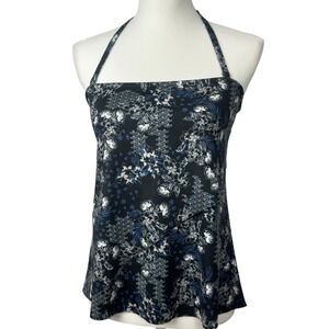 Garnet Hill Women Floral Print Halter Swim Tankini Top Size 6